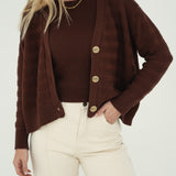 Claire Brown Halter Knit Top
