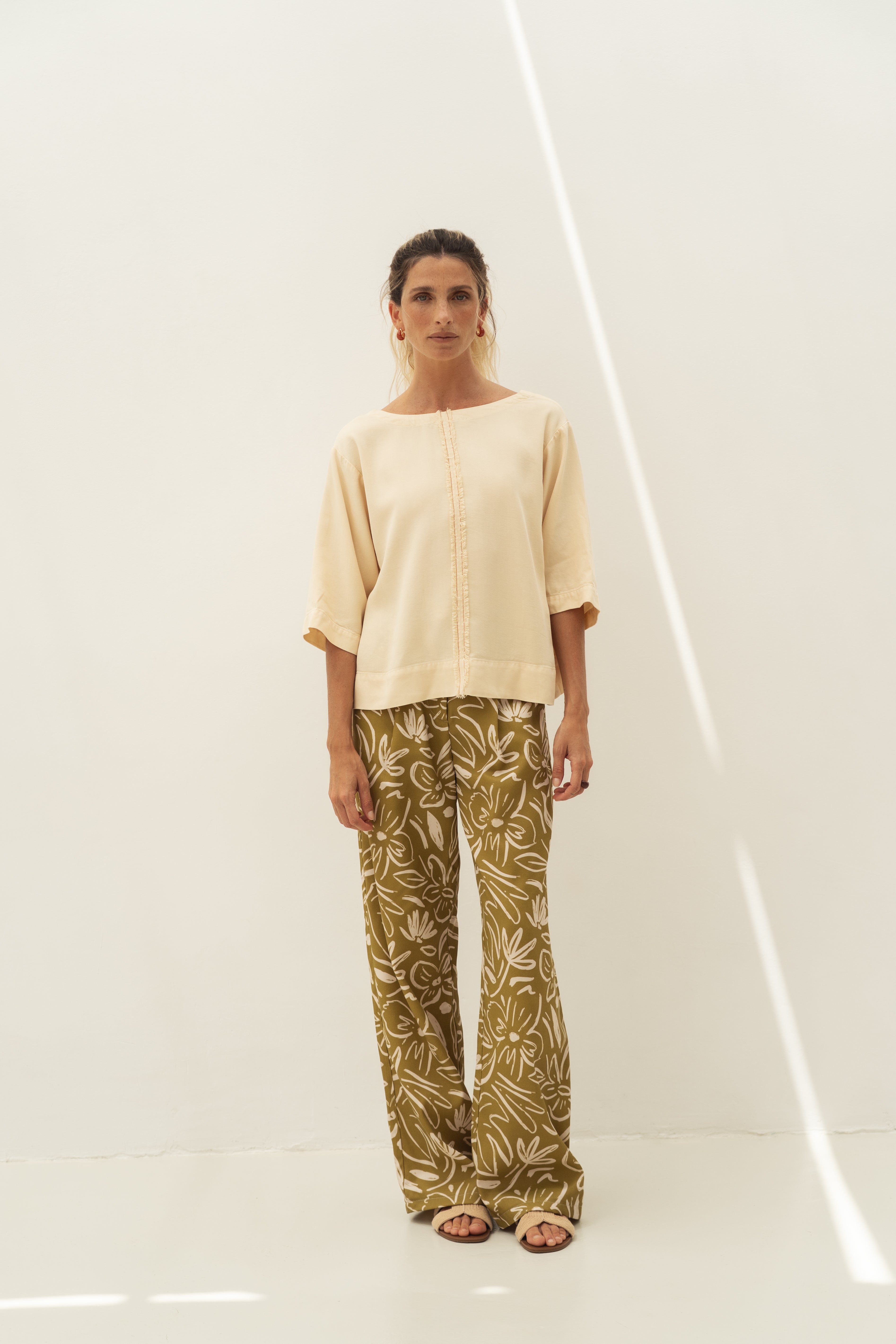 Mara Print Frilled Trousers