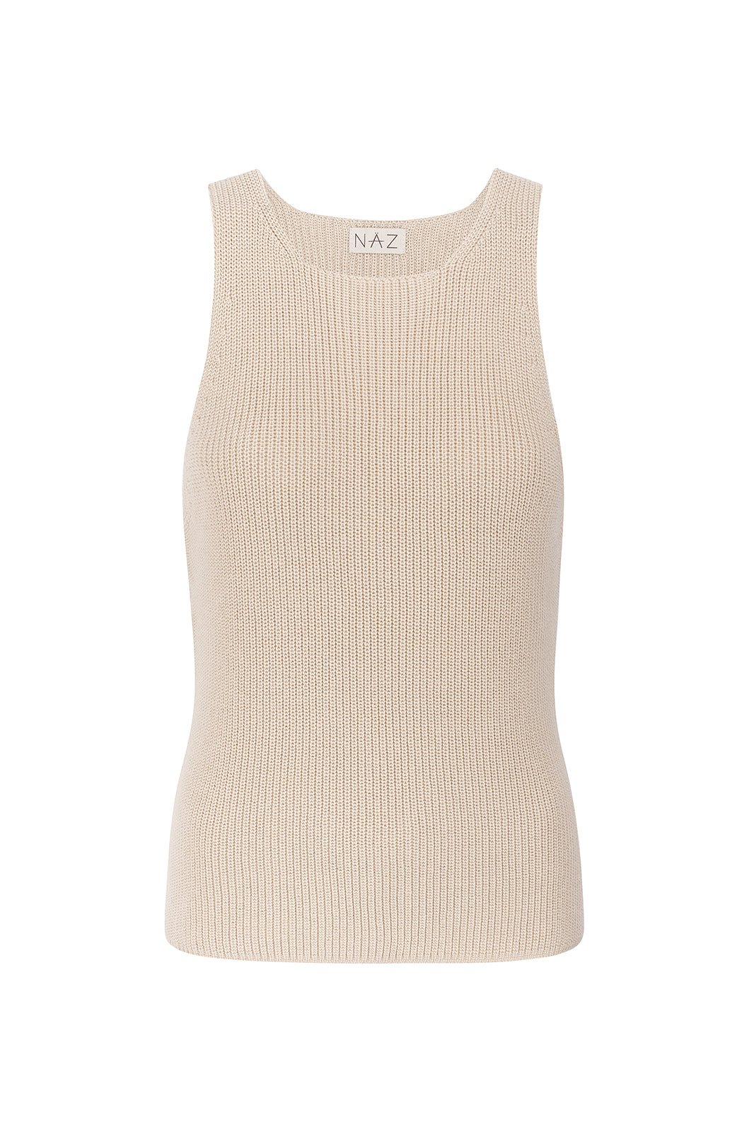 Claire Beige Halter Knit Top - Näz - Sustainable Fashion Made in Portugal