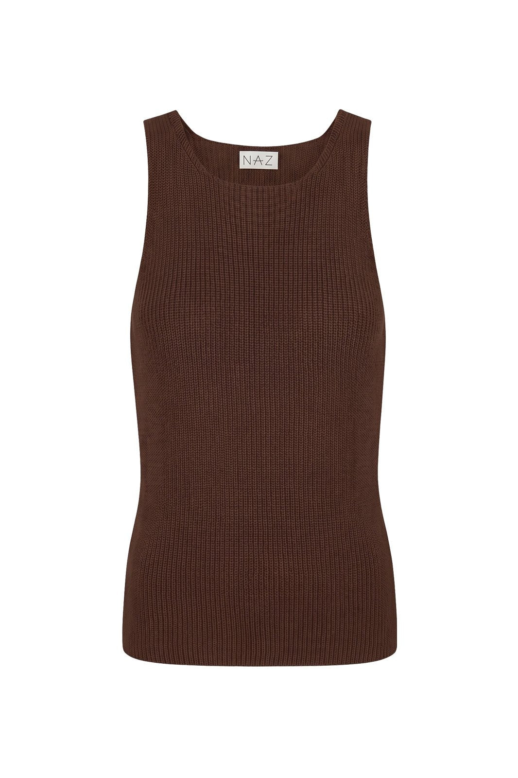 Claire Brown Halter Knit Top - Näz-Sustainable Fashion Made in Portugal