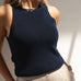 Claire Navy Halter Knit Top - Näz - Sustainable Fashion Made in Portugal