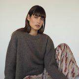 Claudia Alpaca Brown Crewneck - Näz - Sustainable Fashion Made in Portugal