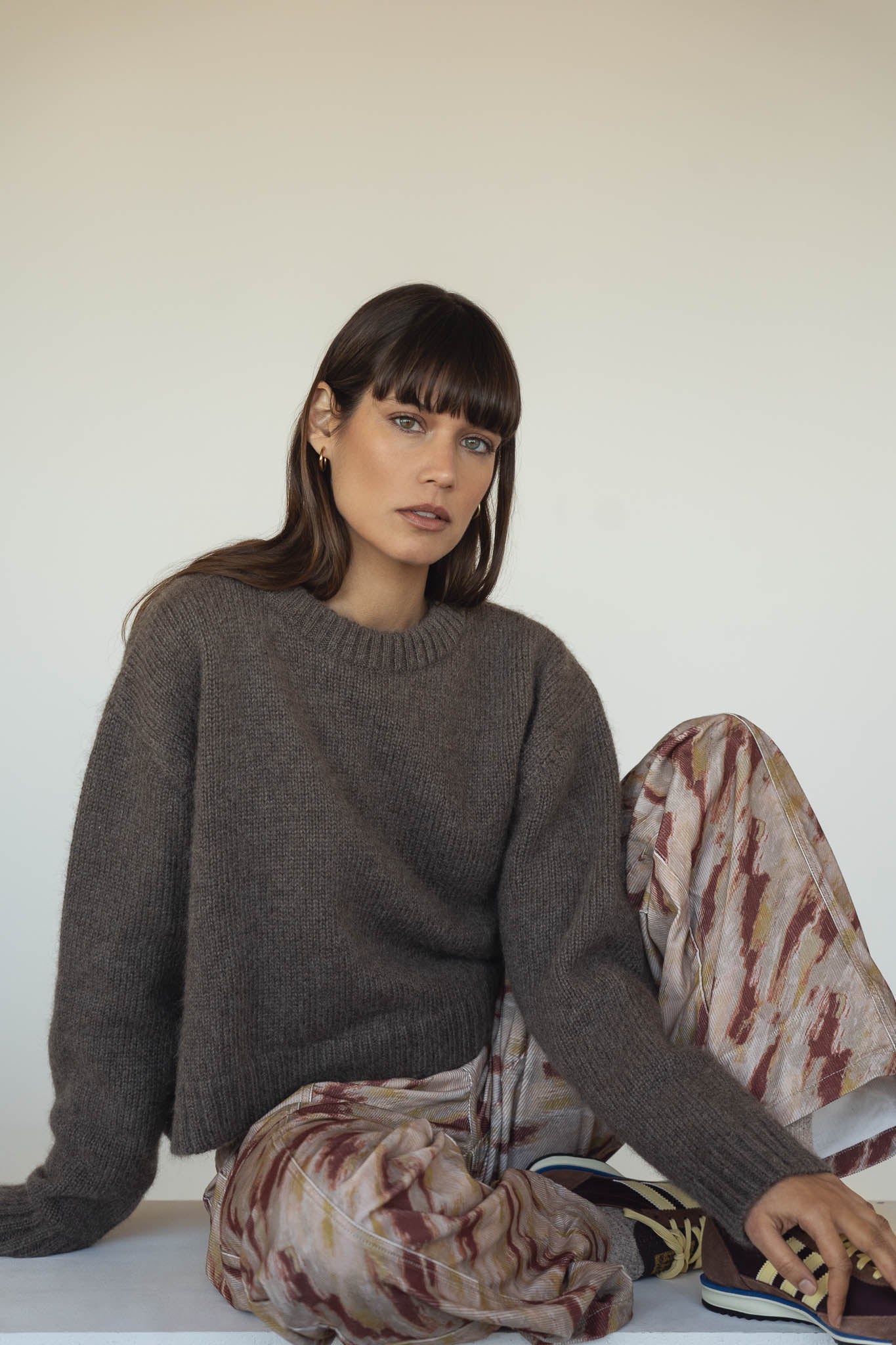 Claudia Alpaca Brown Crewneck - Näz - Sustainable Fashion Made in Portugal