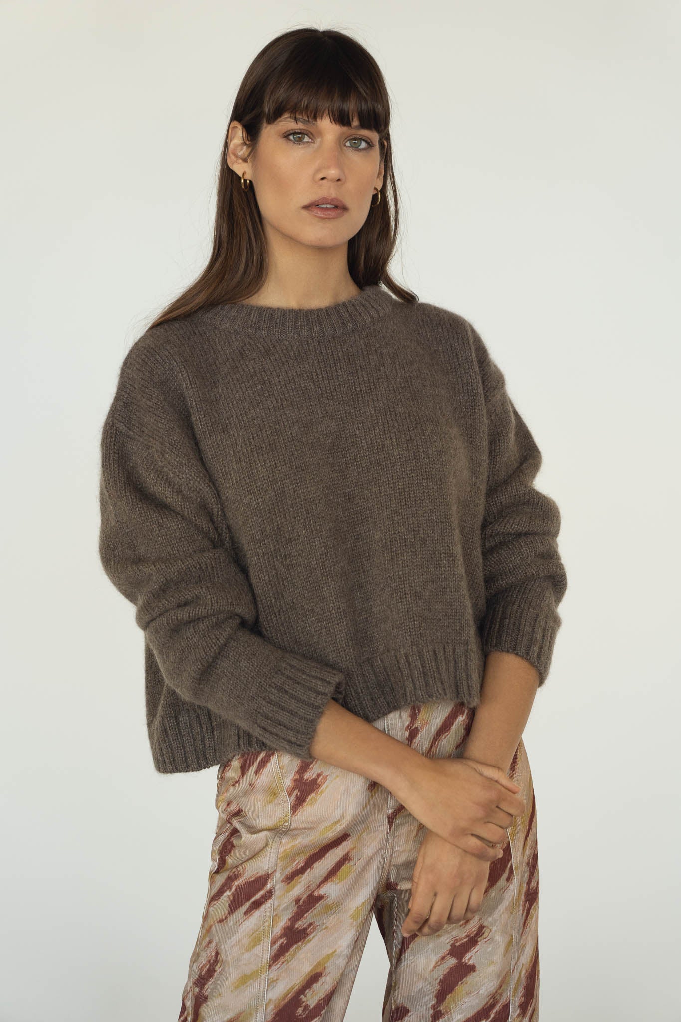 Claudia Alpaca Brown Crewneck - Näz - Sustainable Fashion Made in Portugal