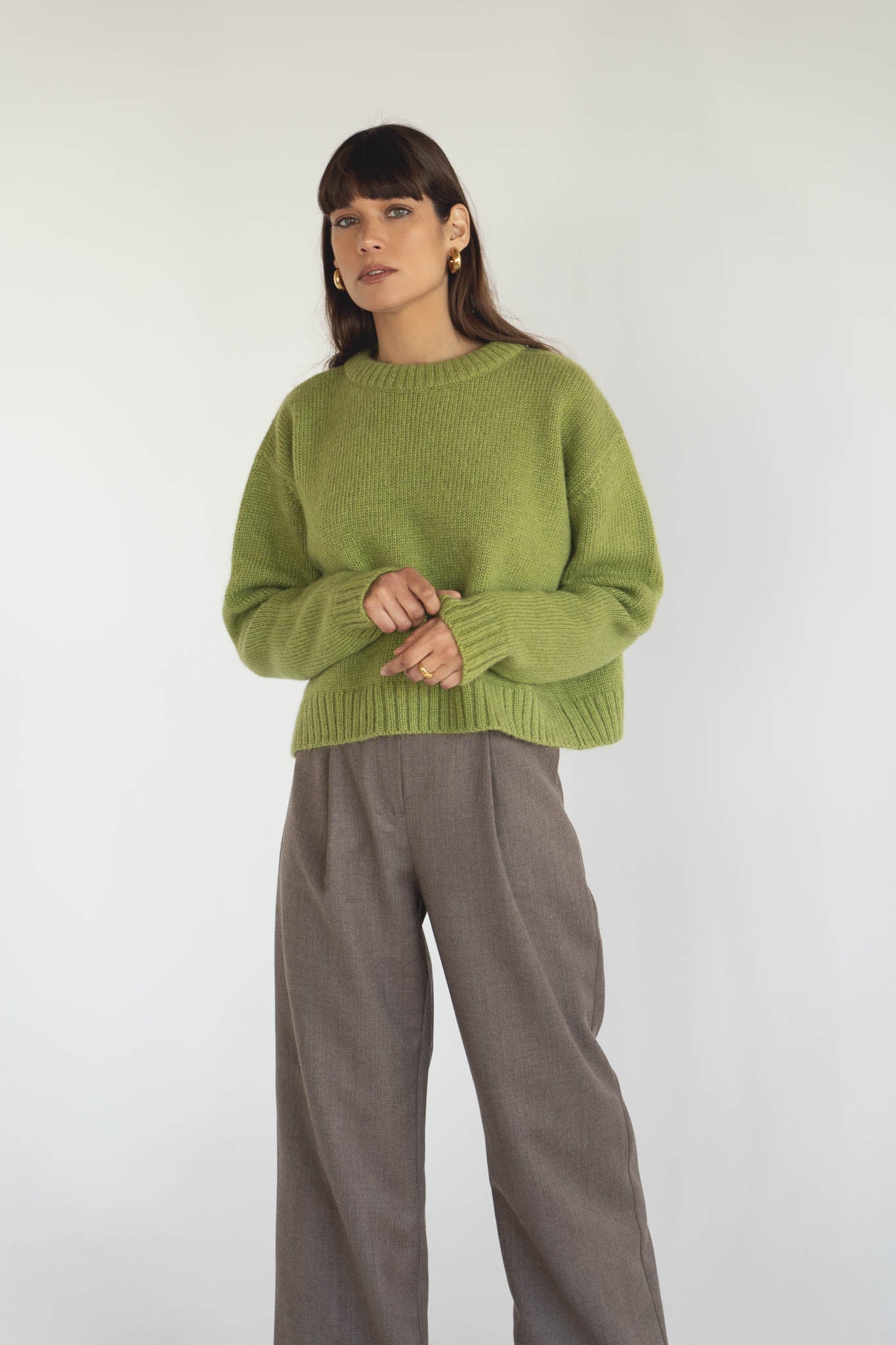 Claudia Alpaca Pistachio Crewneck - Näz - Sustainable Fashion Made in Portugal