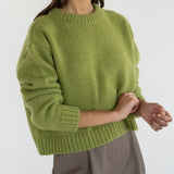 Claudia Alpaca Pistachio Crewneck - Näz - Sustainable Fashion Made in Portugal