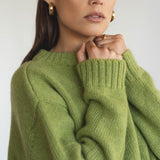 Claudia Alpaca Pistachio Crewneck - Näz - Sustainable Fashion Made in Portugal