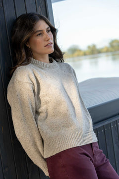 Claudia Beige Merino Neps - Näz-Sustainable Fashion Made in Portugal