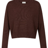 Claudia Brown Cotton Crewneck - Näz-Sustainable Fashion Made in Portugal
