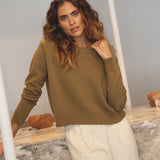 Claudia Cotton Olive Crewneck - Näz - Sustainable Fashion Made in Portugal