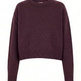 Claudia Eggplant Alpaca Crewneck - Näz-Sustainable Fashion Made in Portugal