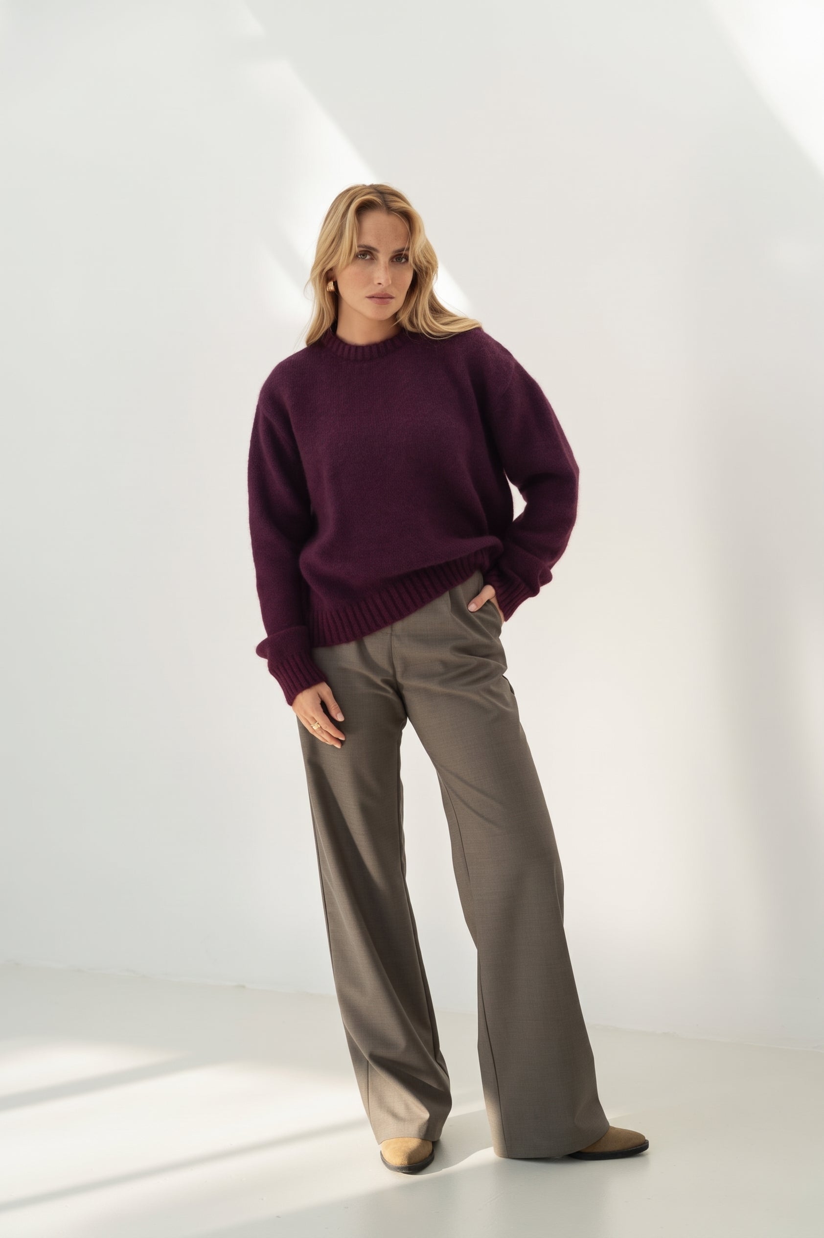 Claudia Eggplant Alpaca Jumper - Näz-Sustainable Fashion Made in Portugal