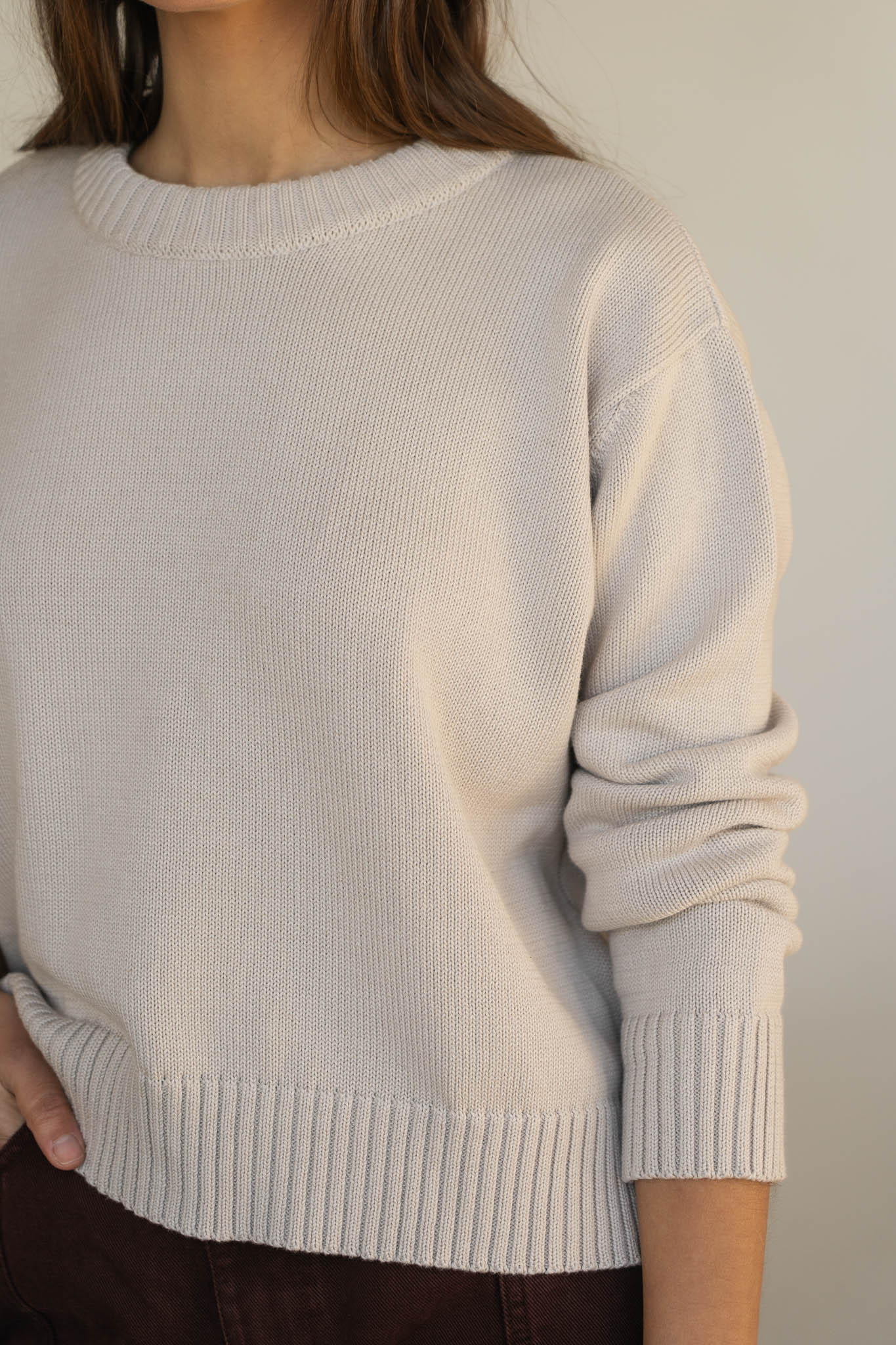 Claudia Grey Cotton Crewneck - Näz - Sustainable Fashion Made in Portugal