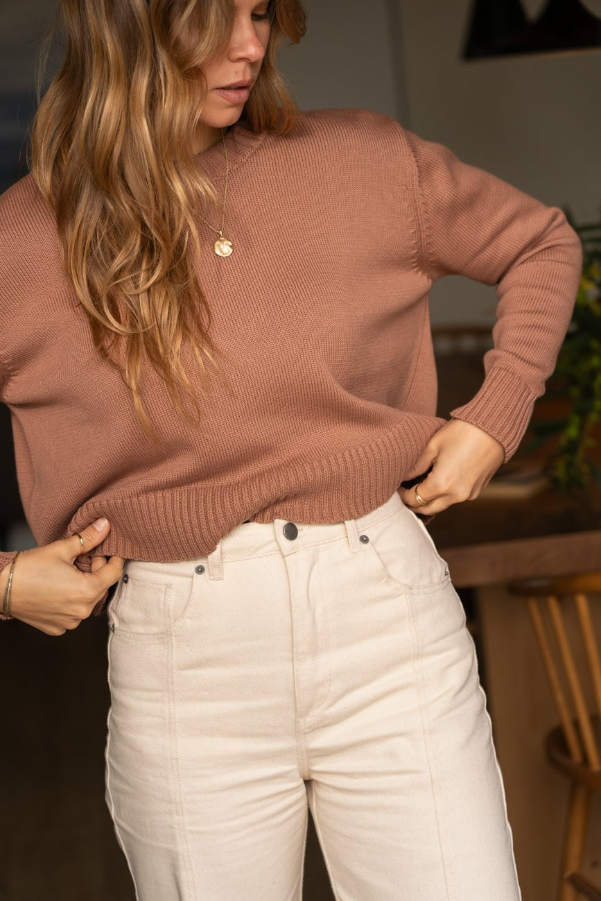 Claudia Rose Cotton Crewneck - Näz - Sustainable Fashion Made in Portugal