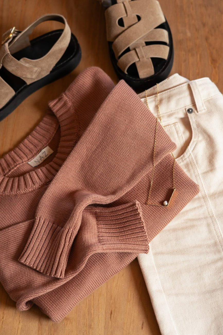 Claudia Rose Cotton Crewneck - Näz - Sustainable Fashion Made in Portugal