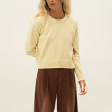Claudia Yellow Cotton Sweater - Näz - Sustainable Fashion Made in Portugal