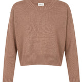 Claudia Mocha Cotton Crewneck