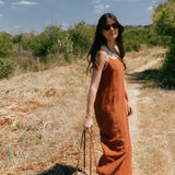 Eline Terracota Linen Dress - Näz - Sustainable Fashion Made in Portugal