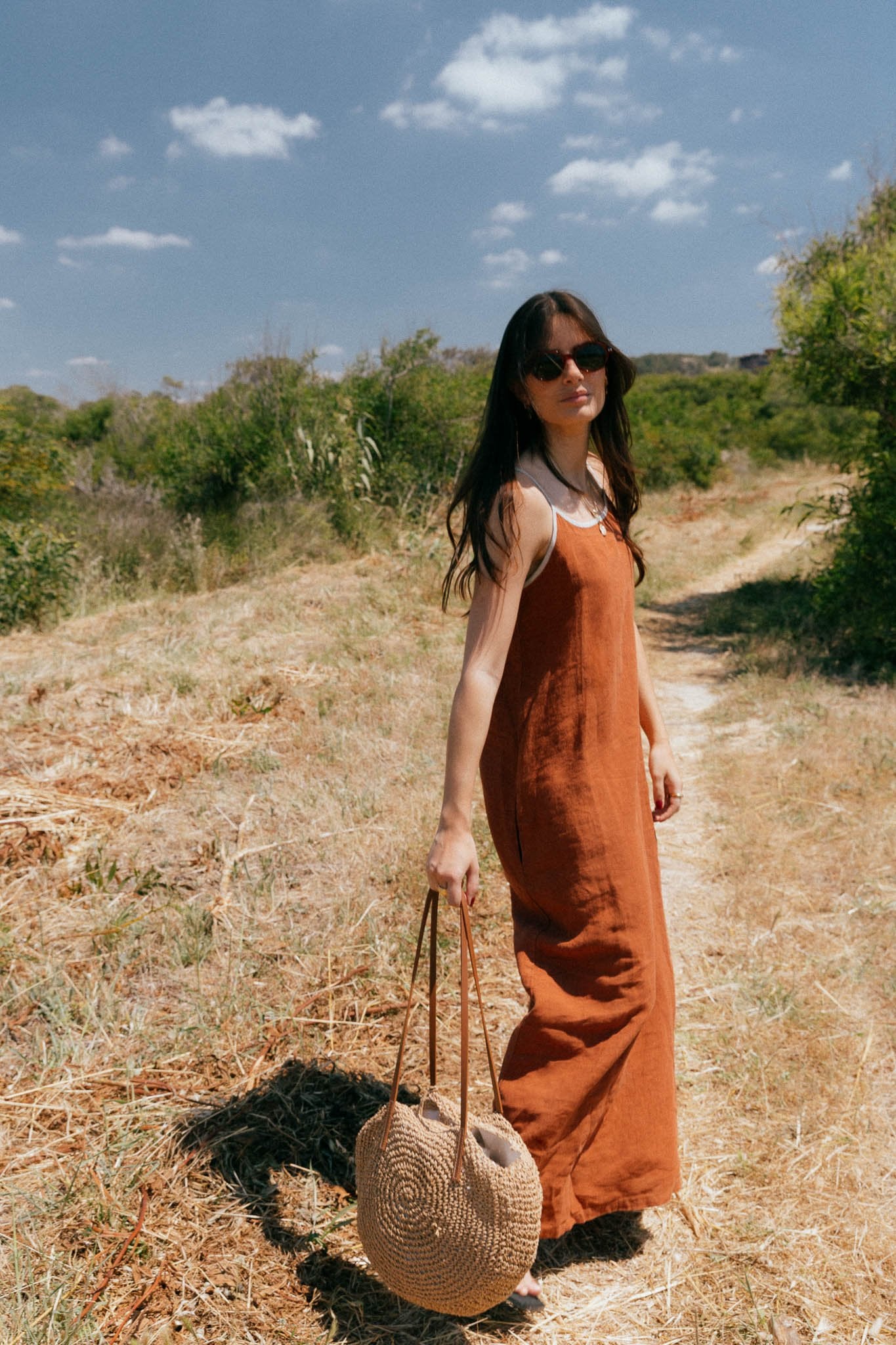 Eline Terracota Linen Dress - Näz - Sustainable Fashion Made in Portugal