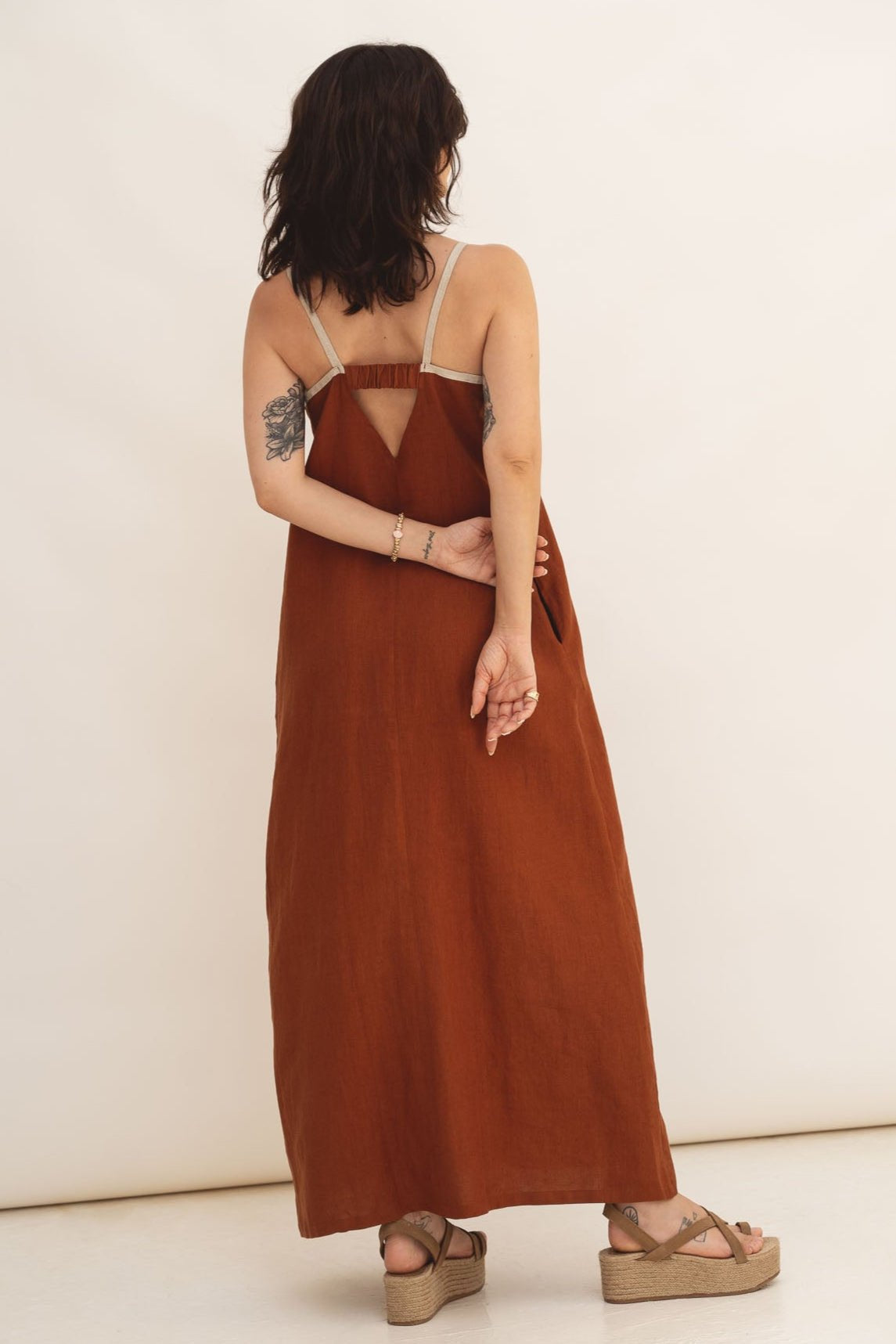 Eline Terracota Linen Dress - Näz - Sustainable Fashion Made in Portugal