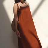 Eline Terracota Linen Dress - Näz - Sustainable Fashion Made in Portugal