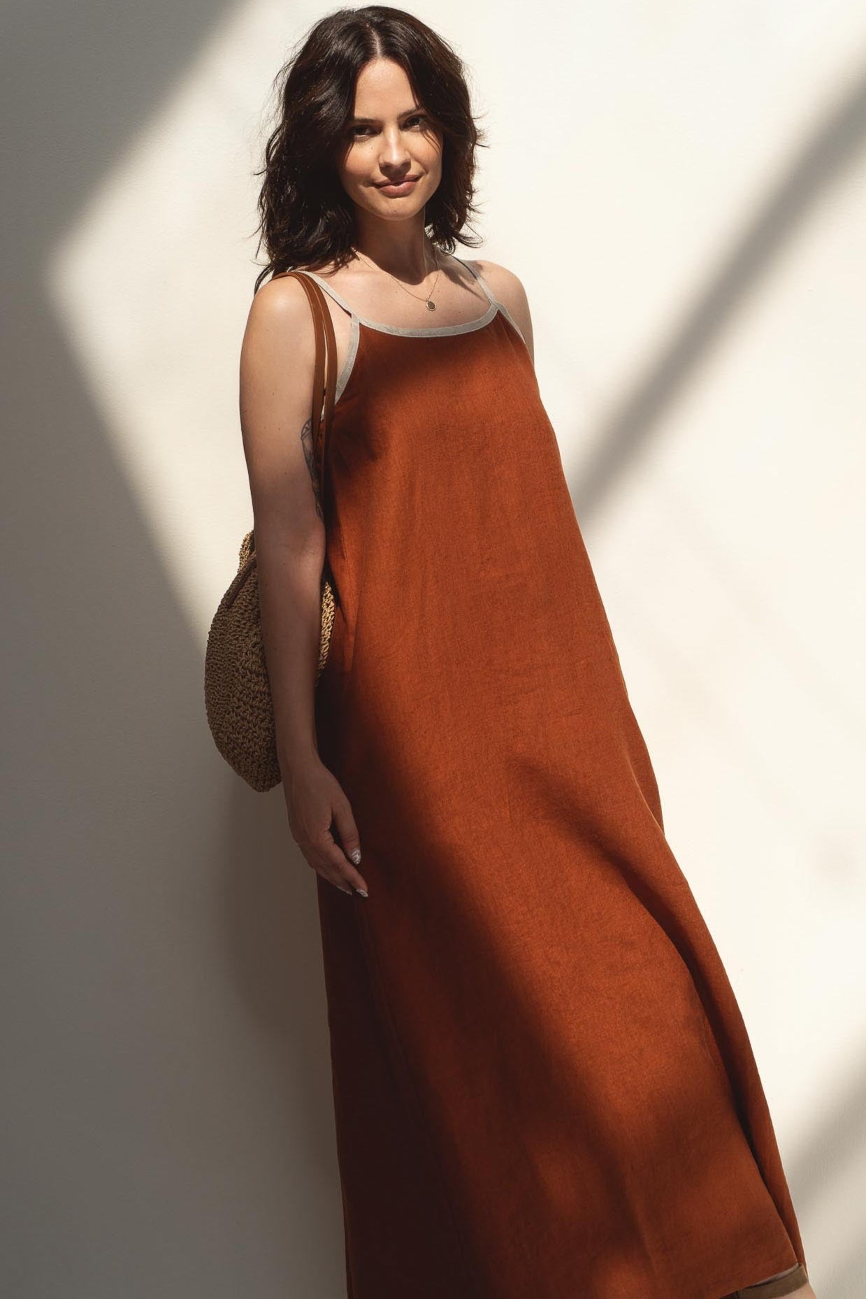 Eline Terracota Linen Dress - Näz - Sustainable Fashion Made in Portugal