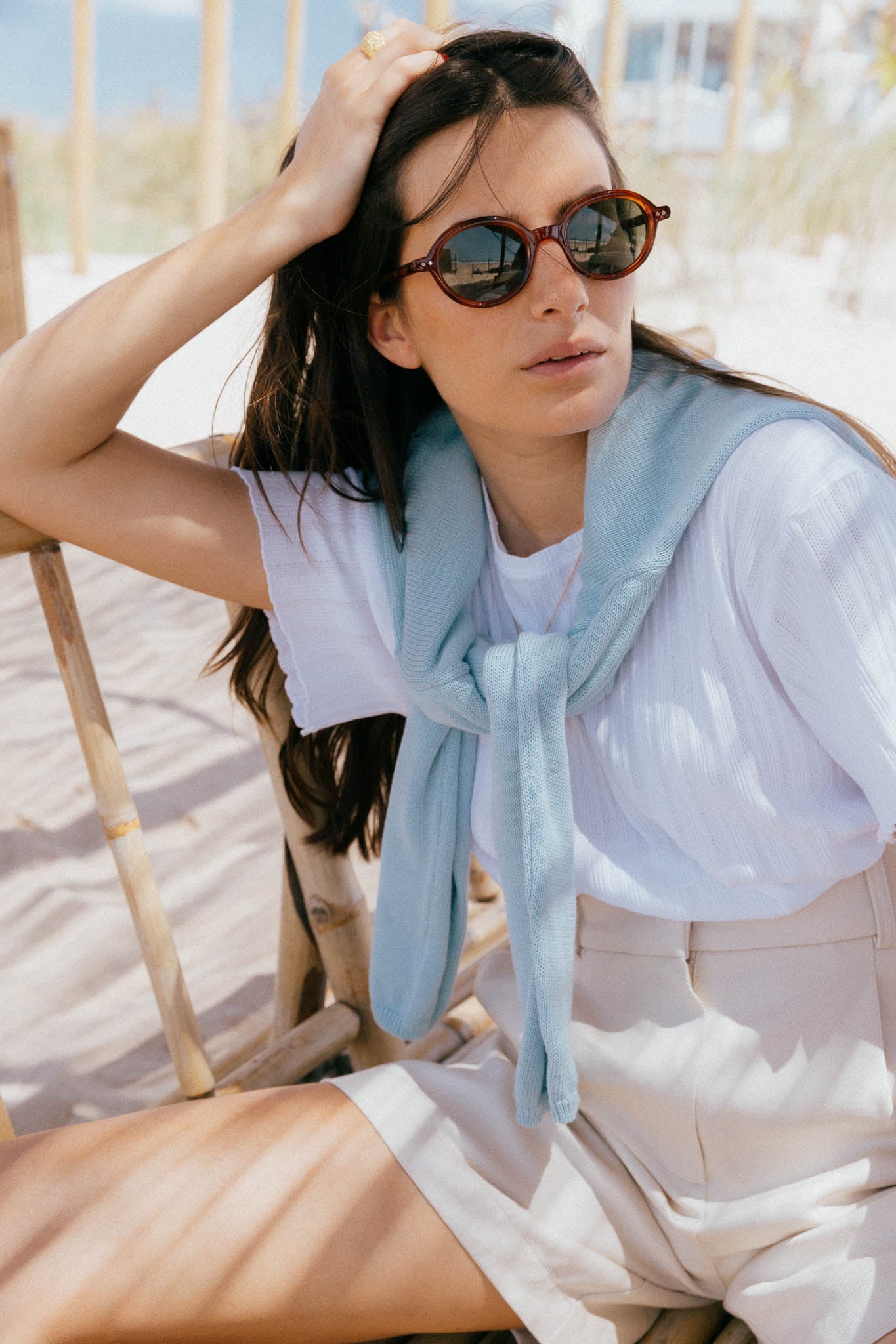 Elise White Tencel Shorts - Näz - Sustainable Fashion Made in Portugal