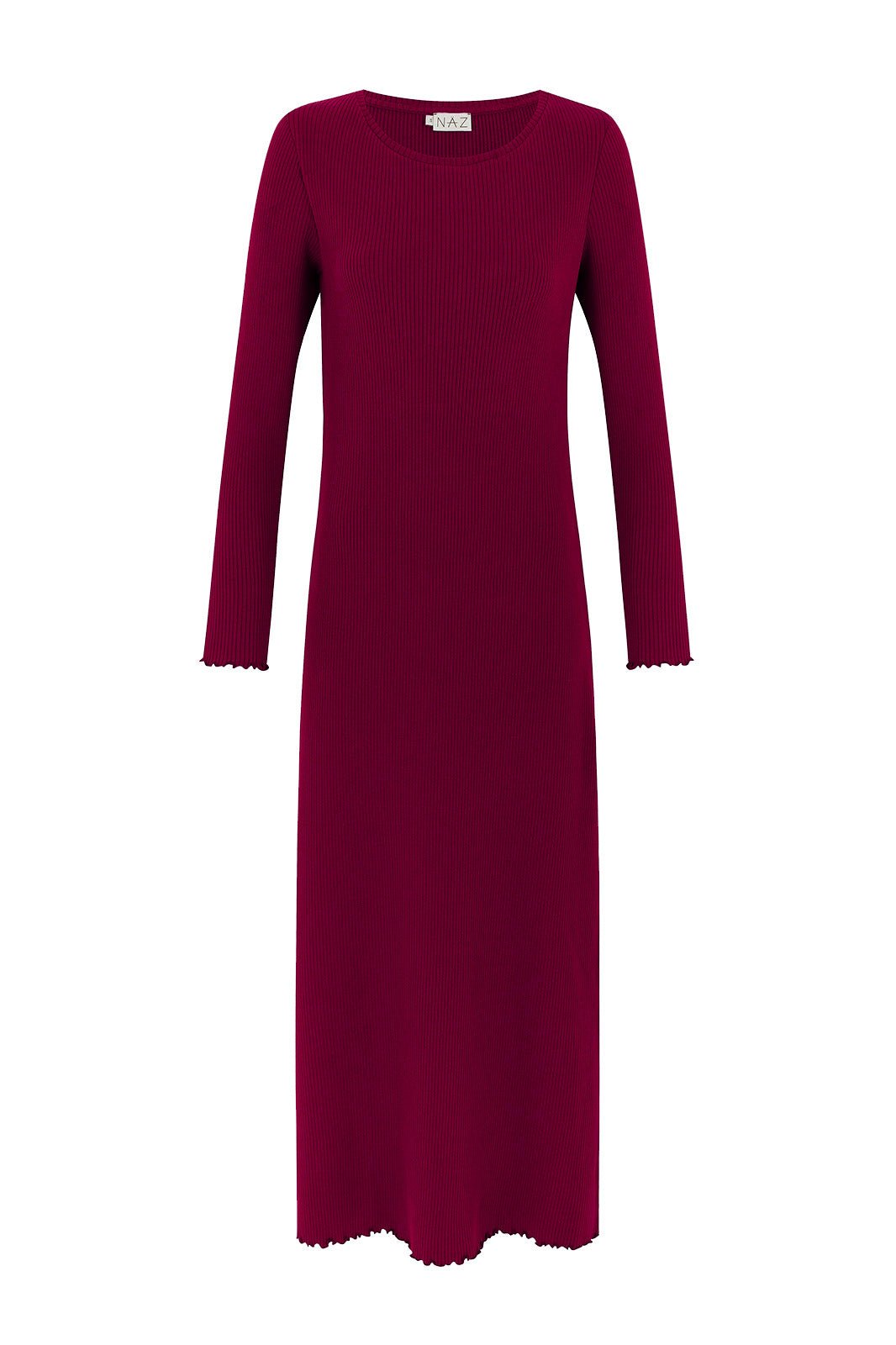 Ella Bordeaux Rib Dress - Näz - Sustainable Fashion Made in Portugal