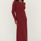 Ella Bordeaux Rib Dress - Näz - Sustainable Fashion Made in Portugal