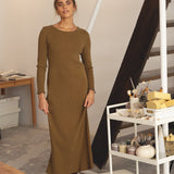 Ella Olive Rib Dress - Näz - Sustainable Fashion Made in Portugal