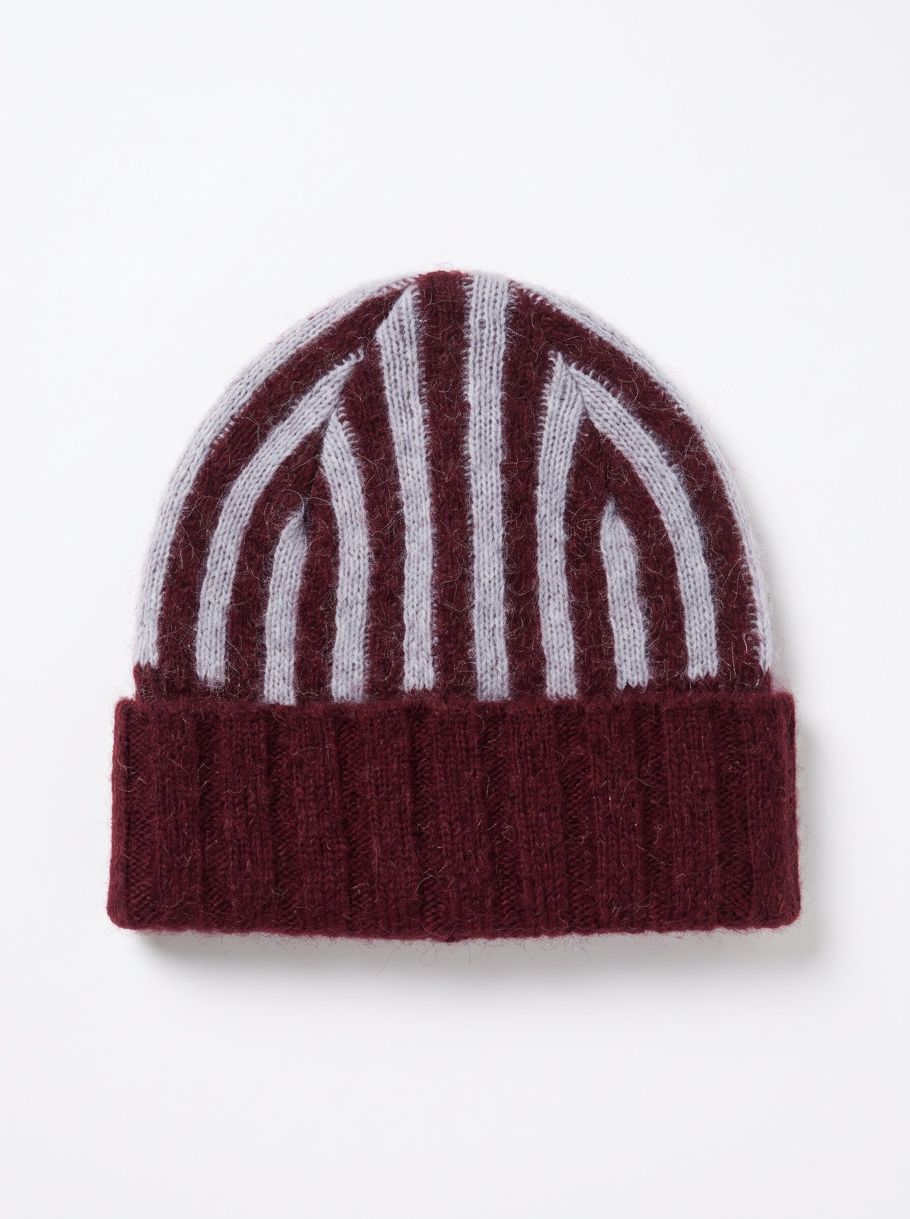 Ellie Striped Bordeaux Beanie - Näz-Sustainable Fashion Made in Portugal