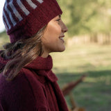 Ellie Striped Bordeaux Beanie - Näz-Sustainable Fashion Made in Portugal