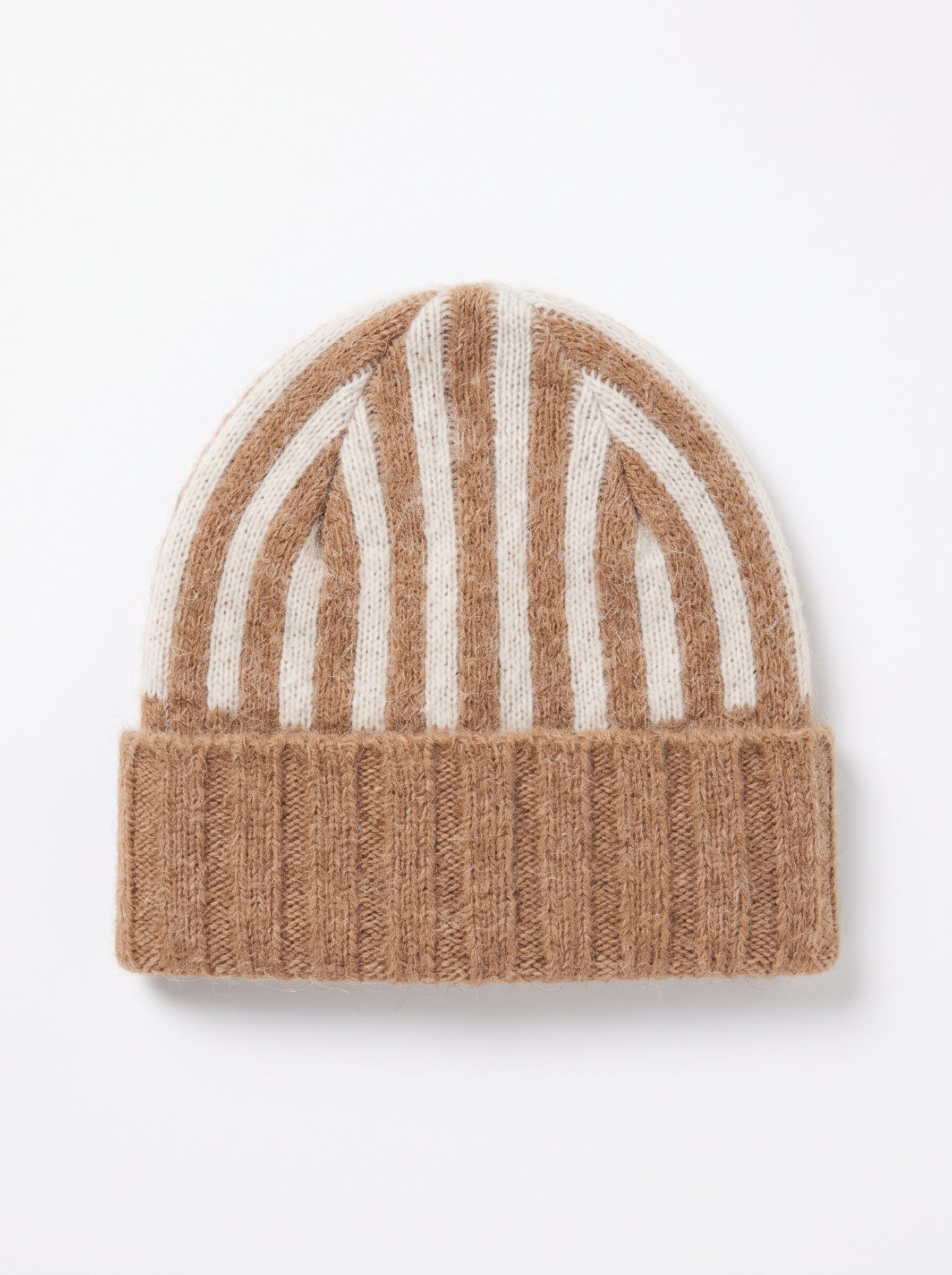 Ellie Striped Camel Beanie - Näz-Sustainable Fashion Made in Portugal