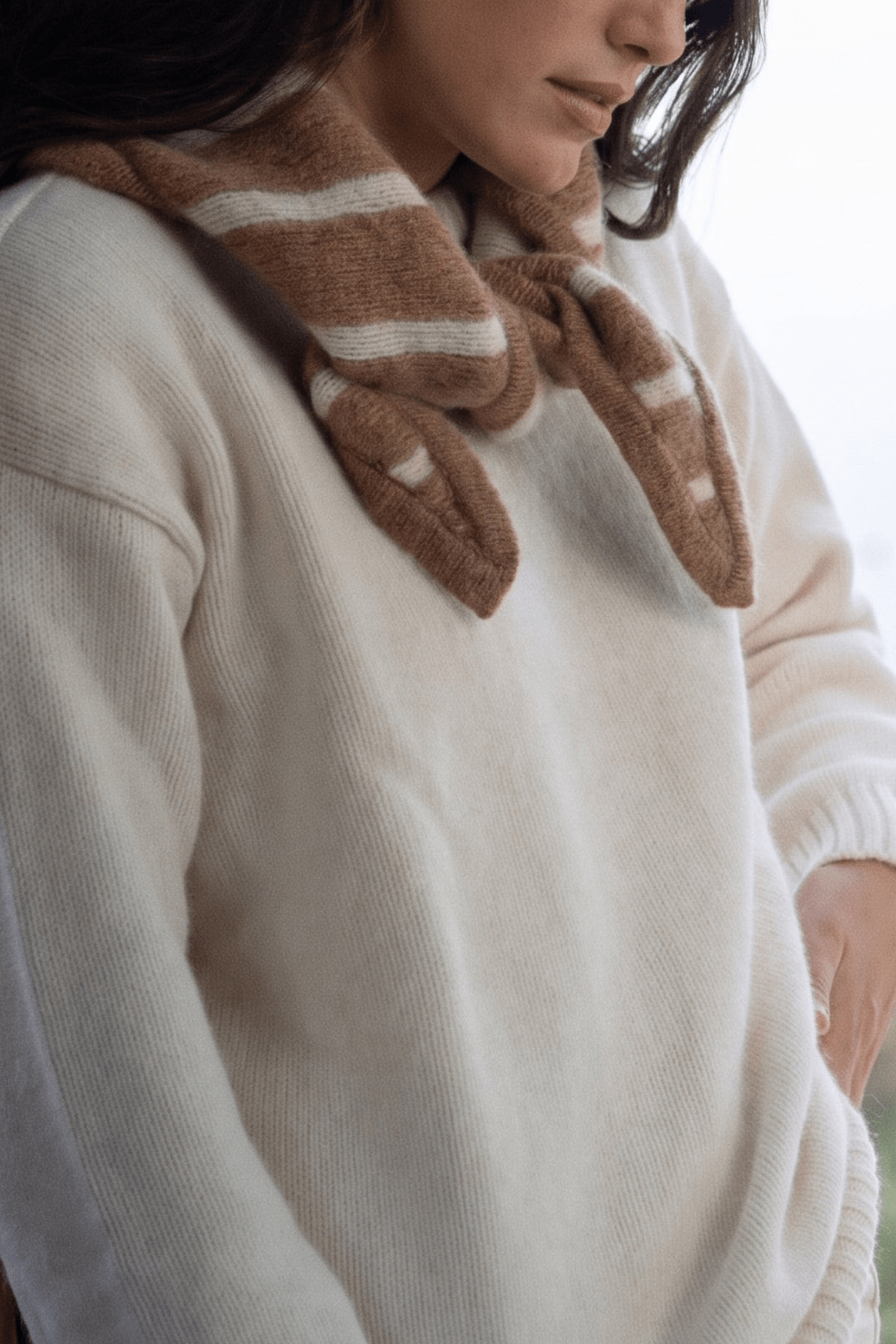 Ellie Striped Camel Beanie - Näz-Sustainable Fashion Made in Portugal