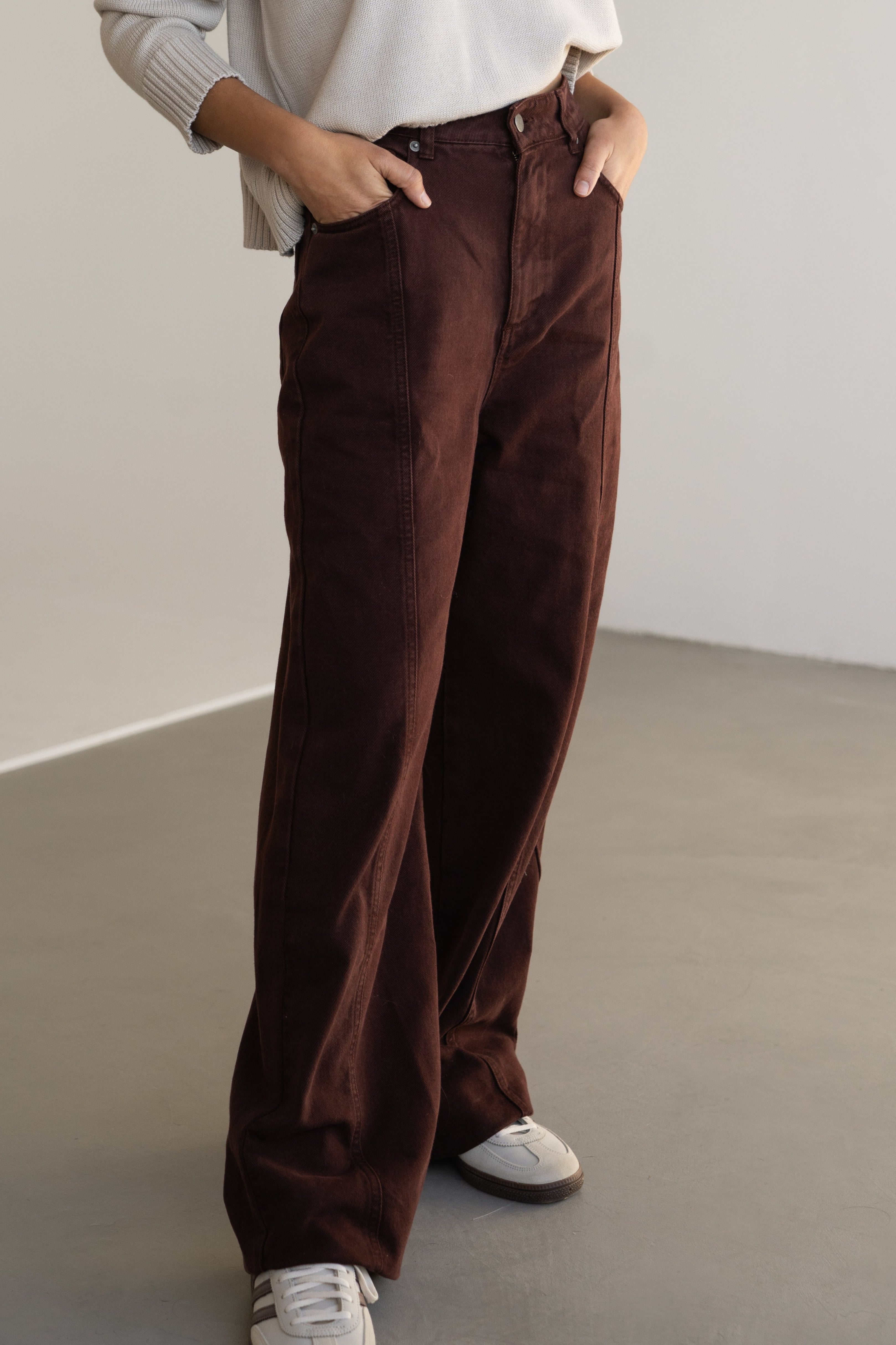 Elsa Brown Denim Trousers - Näz - Sustainable Fashion Made in Portugal
