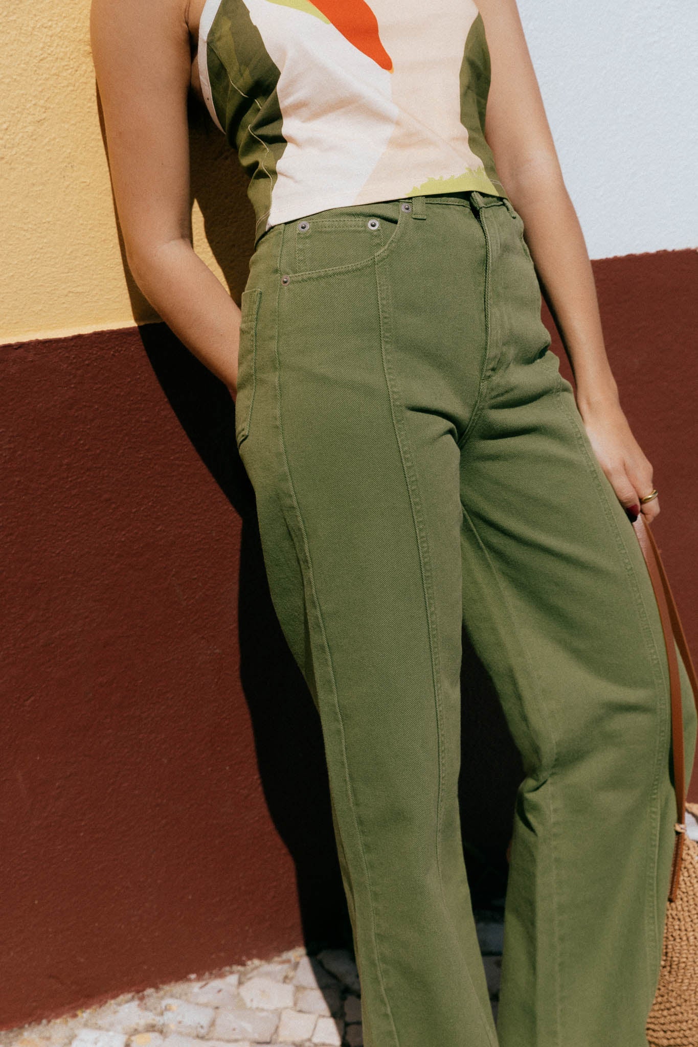 Elsa Green Denim Trousers - Näz - Sustainable Fashion Made in Portugal