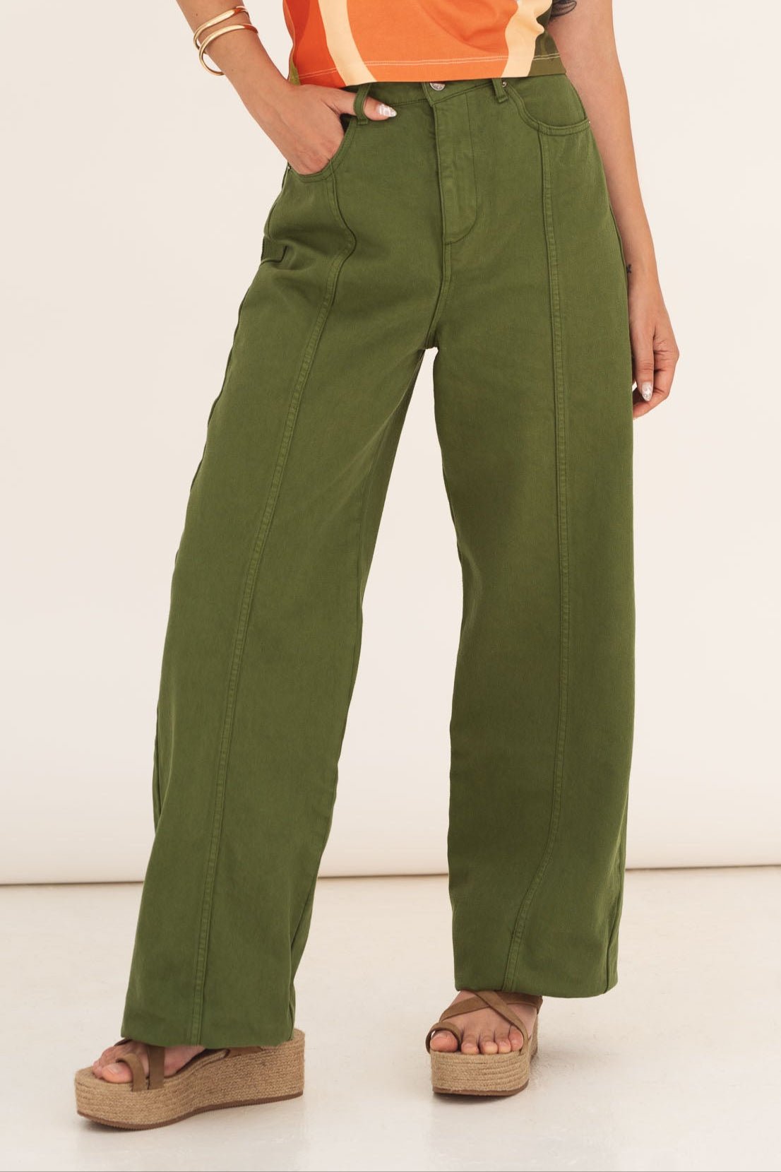 Elsa Green Denim Trousers - Näz - Sustainable Fashion Made in Portugal