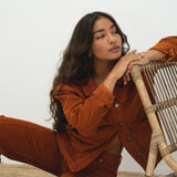 Elsa Orange Corduroy Trousers - Näz - Sustainable Fashion Made in Portugal