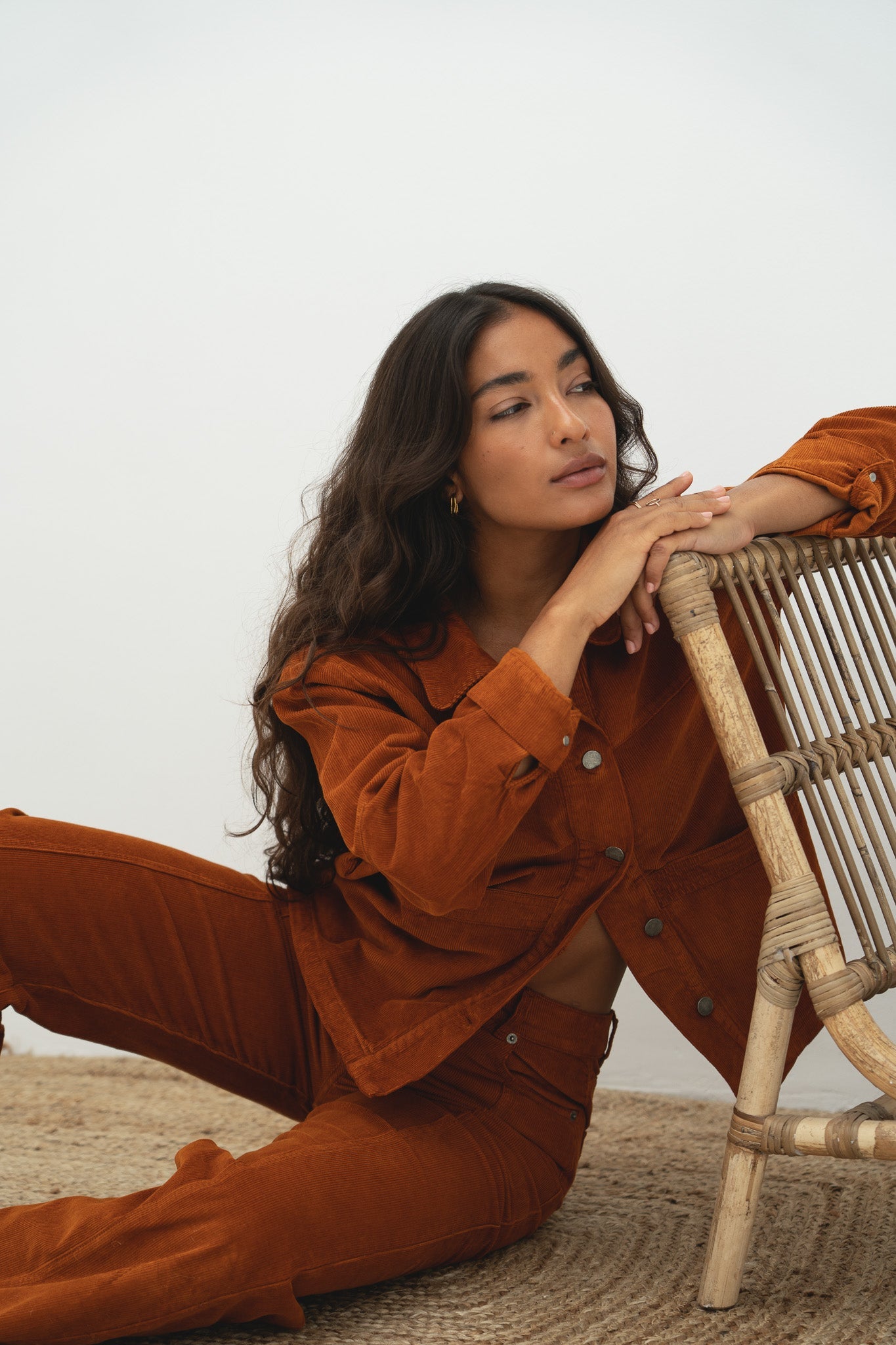 Elsa Orange Corduroy Trousers - Näz - Sustainable Fashion Made in Portugal