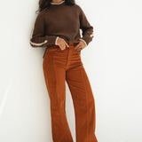 Elsa Orange Corduroy Trousers - Näz - Sustainable Fashion Made in Portugal