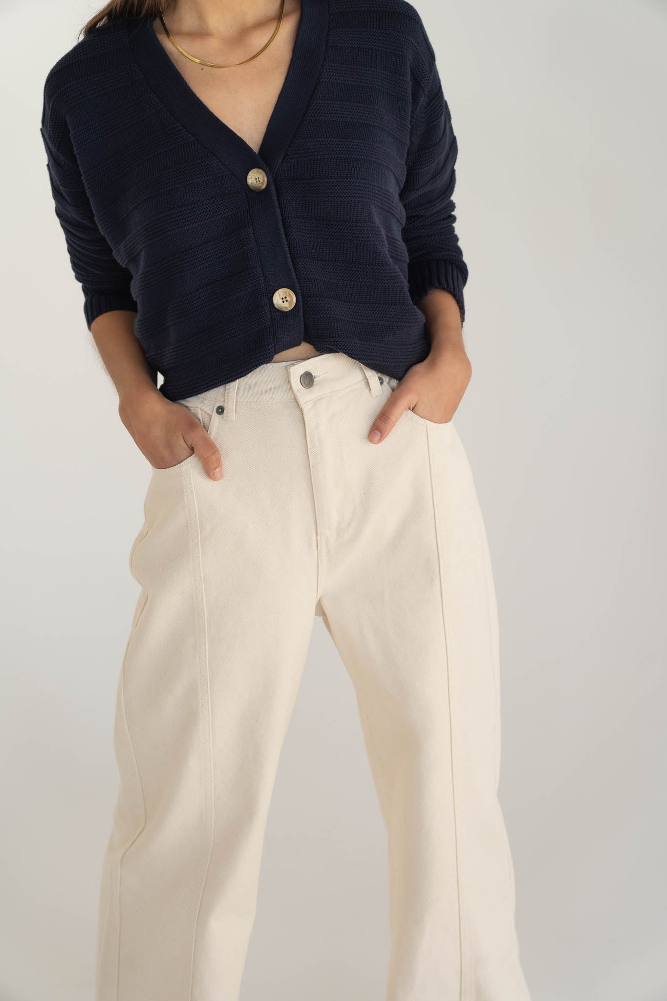Elsa White Denim Trousers - Näz - Sustainable Fashion Made in Portugal