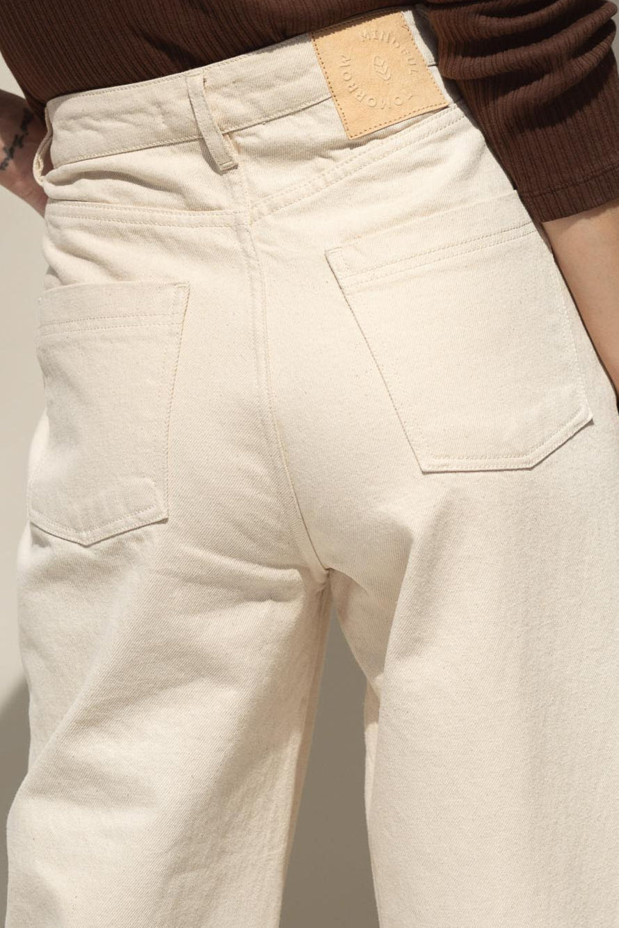 Elsa White Denim Trousers - Näz - Sustainable Fashion Made in Portugal