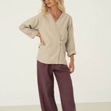Emilia Beige Linen Shirt - Näz - Sustainable Fashion Made in Portugal