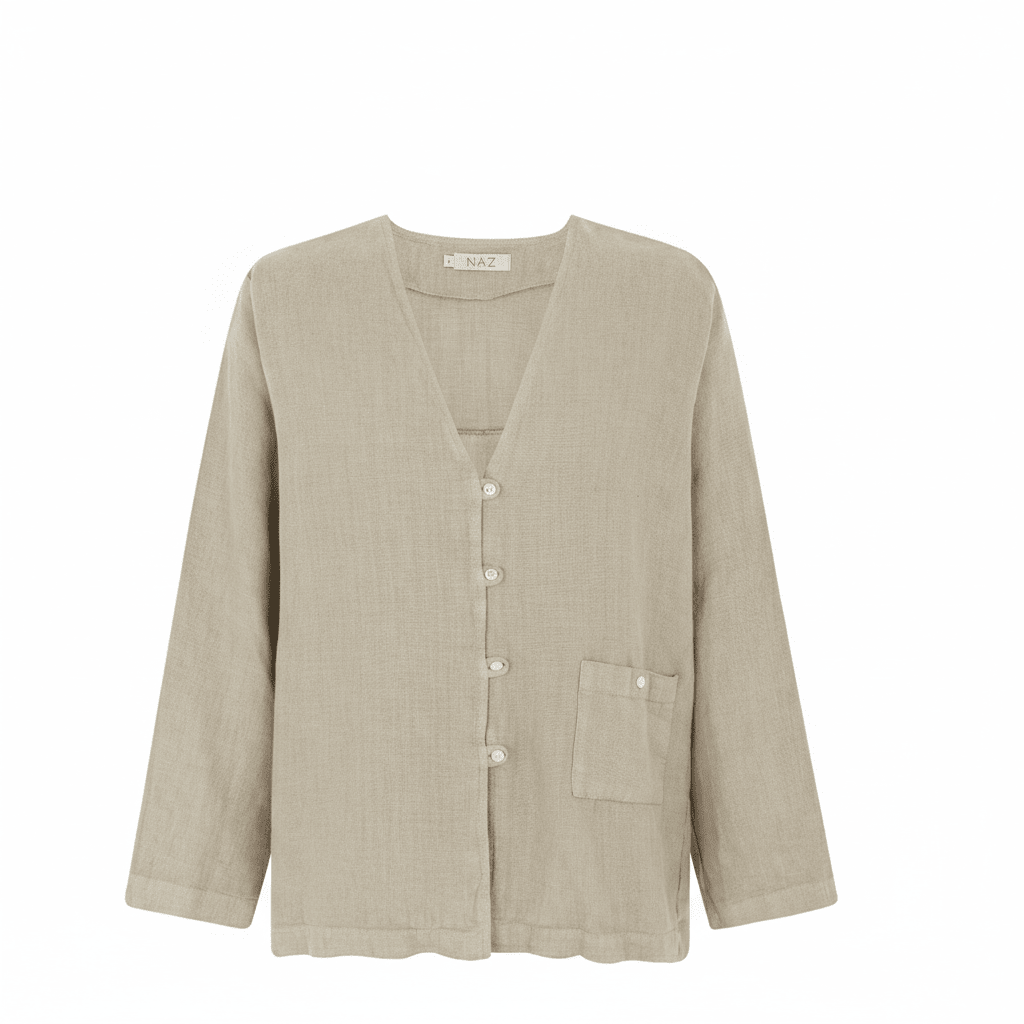 Emilia Beige Linen Shirt - Näz - Sustainable Fashion Made in Portugal