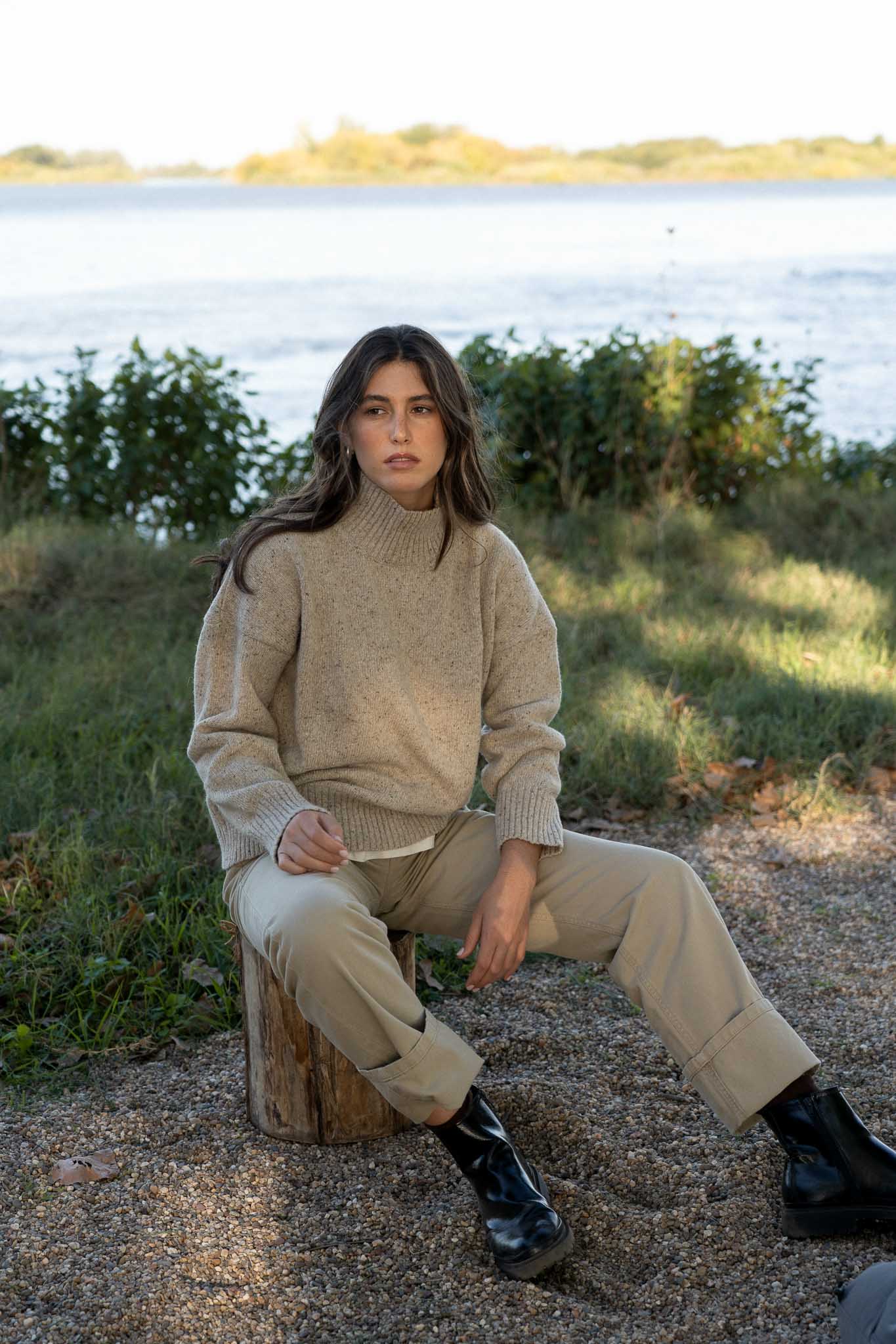 Emma Merino Neps Beige - Näz-Sustainable Fashion Made in Portugal
