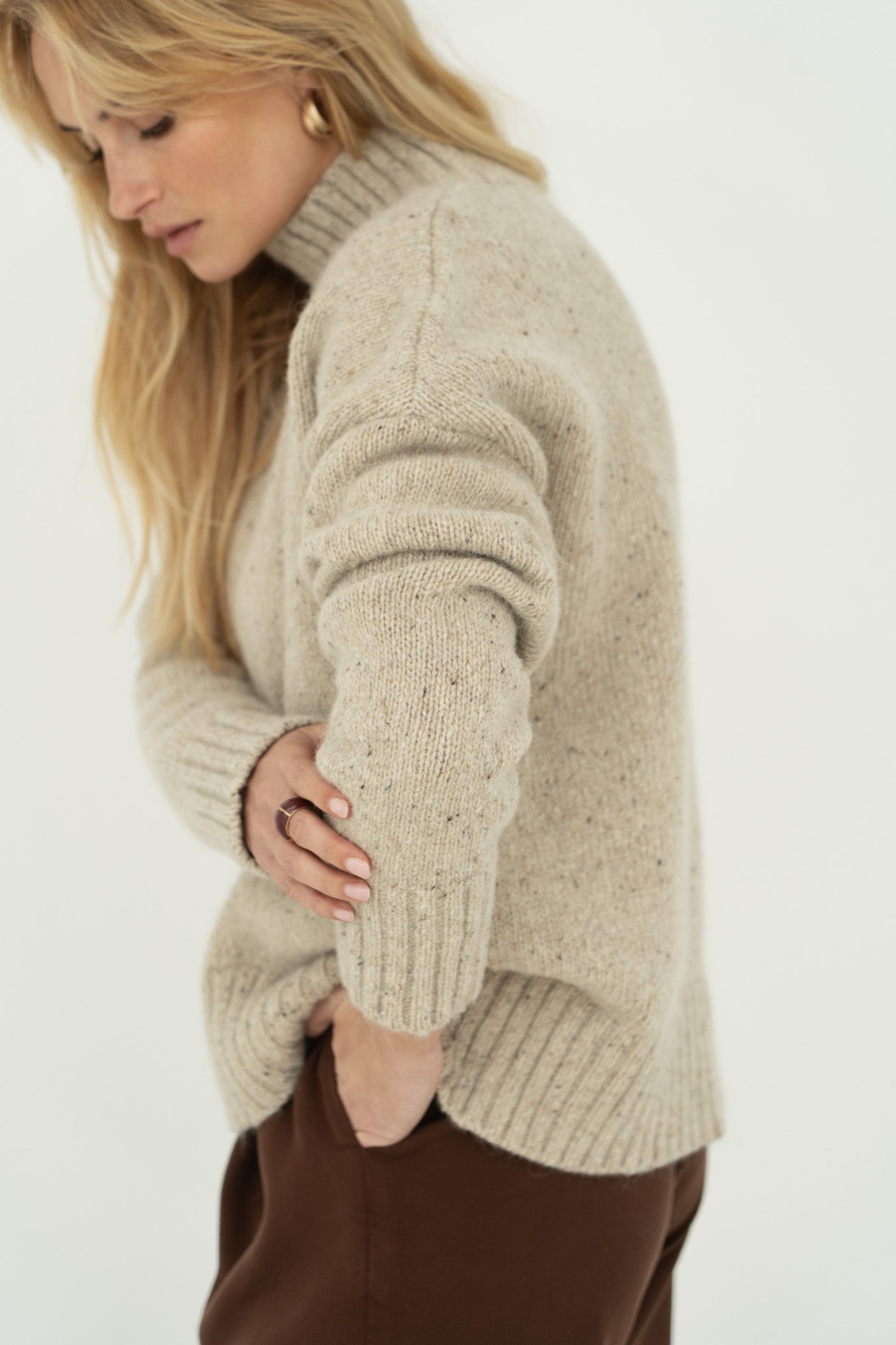 Emma Merino Neps Beige - Näz-Sustainable Fashion Made in Portugal