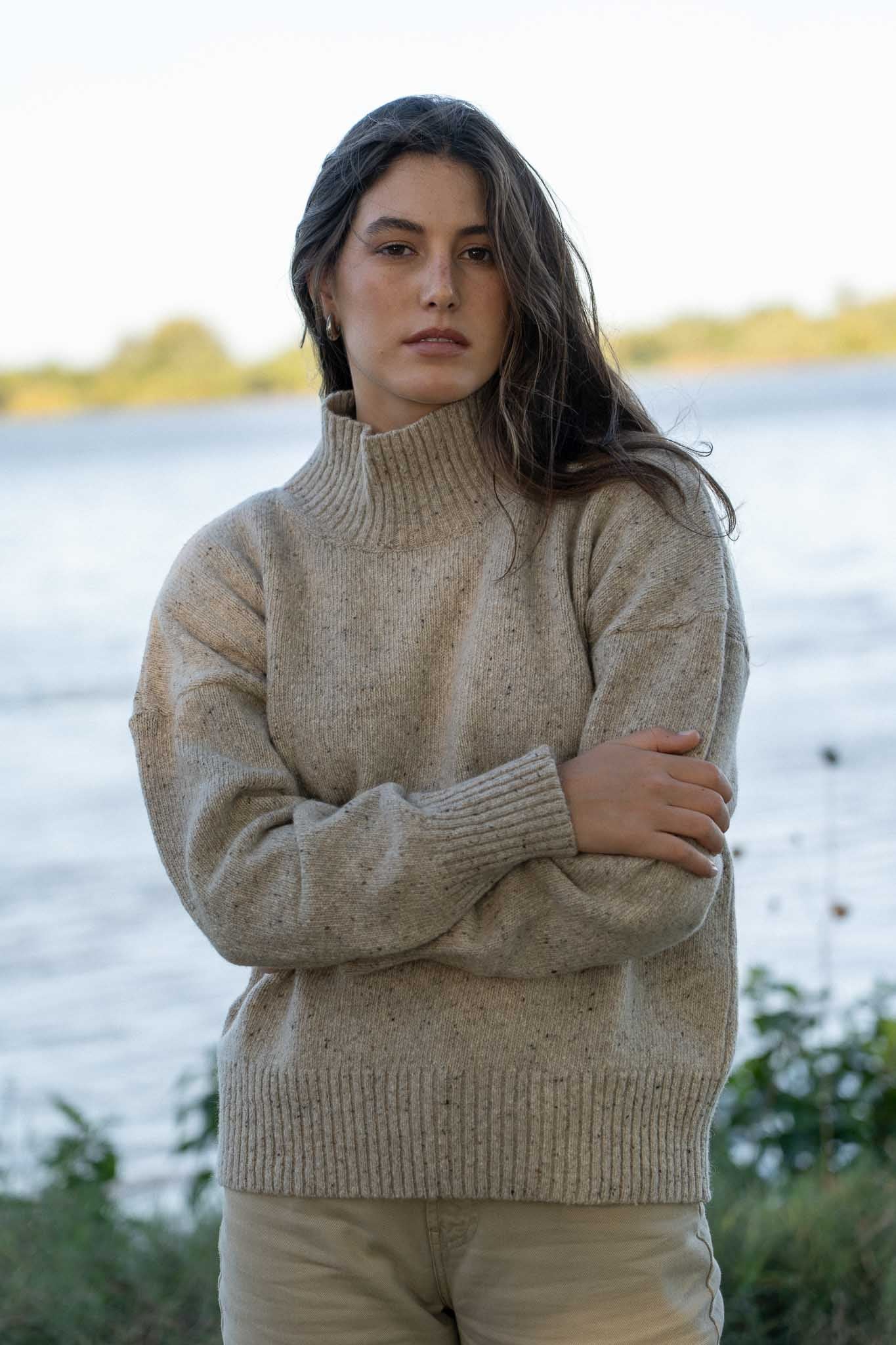 Emma Merino Neps Beige - Näz-Sustainable Fashion Made in Portugal