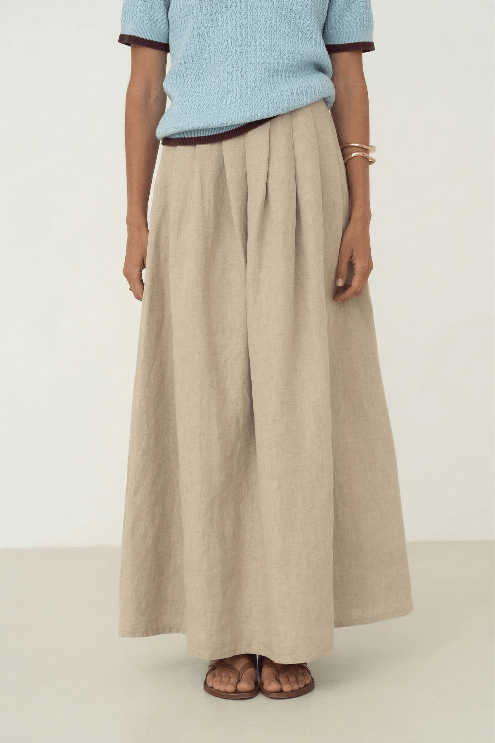 Freya Beige Linen Skirt - Näz - Sustainable Fashion Made in Portugal