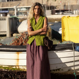 Freya Eggplant Linen Skirt - Näz - Sustainable Fashion Made in Portugal