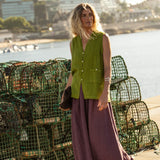Freya Eggplant Linen Skirt - Näz - Sustainable Fashion Made in Portugal